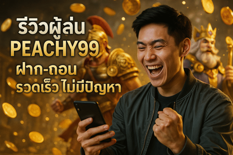 รีวิวผู้เล่น PEACHY99 ฝาก-ถอน รวดเร็ว ไม่มีปัญหา